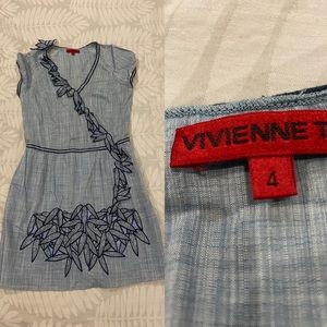 Vivienne Tam Blue Floral Print Loose Casual Dress